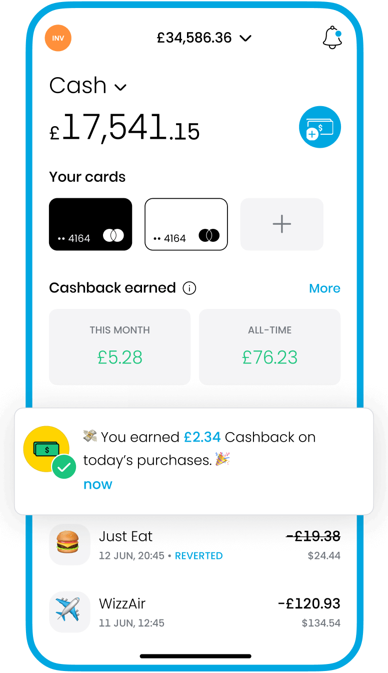 Cashback UI mobile image